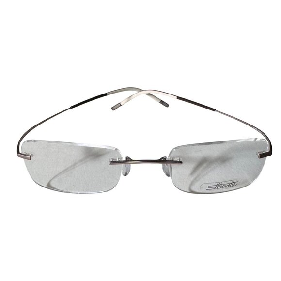 Silhouette Rimless Titanium Eyeglasses Brown Rectangular Frames ONLY 7578 50-21 - Picture 1 of 7
